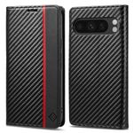 LC.IMEEKE Handy Tasche für Google Pixel 10 | 10 PRO Carbon Wallet Stripe Hülle