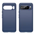 Blaue Google Pixel 10 Pro XL Hülle, Carbon-Design, leer und mit Gerät