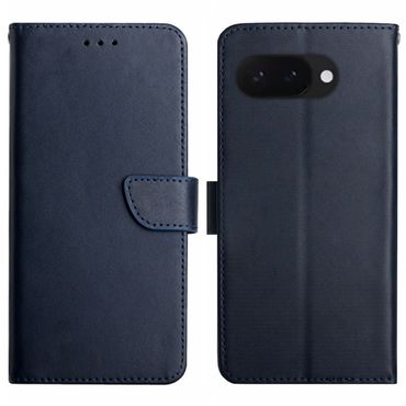 Handy Tasche für Google Pixel 9a Echt Leder Klappetui Schutzhülle Wallet Magnet, Farbe: Blau