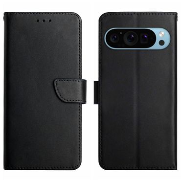 Handy Tasche für Google Pixel 9 PRO XL Echt Leder Etui Schutzhülle Wallet Magnet, Farbe: Schwarz