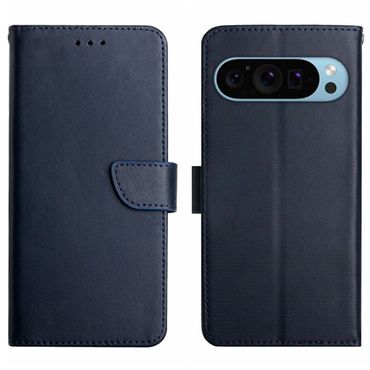 Handy Tasche für Google Pixel 9 PRO XL Echt Leder Etui Schutzhülle Wallet Magnet, Farbe: Blau