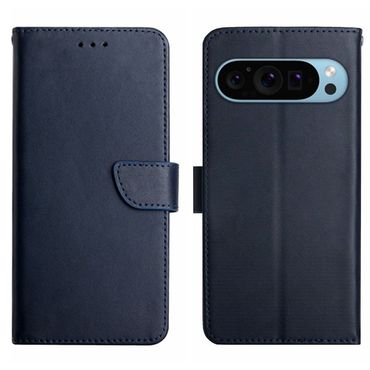 Handy Tasche für Google Pixel 9 9 PRO Echt Leder Etui Schutzhülle Wallet Magnet, Farbe: Blau