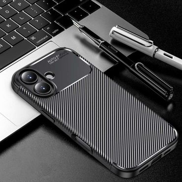 TPU Hülle für Apple iPhone 17 Carbon Fiber Muster Shockproof Back Cover Case