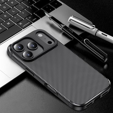 TPU Hülle für Apple iPhone 17 PRO MAX Carbon Fiber Muster Shockproof Cover Case