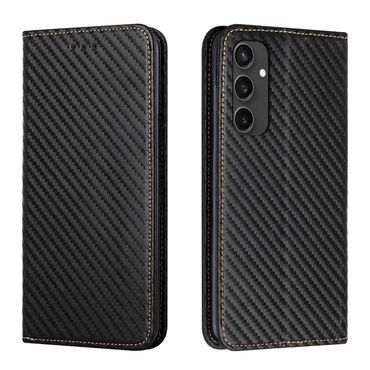 Handy Tasche für Samsung Galaxy S24 FE Carbon Fiber Wallet Hülle Magnet Etui