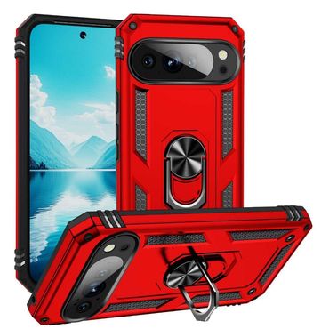 Outdoor Hülle für Google Pixel 10 | 10 PRO TPU PC Hybrid Ringhalter Cover Case, Farbe: Rot