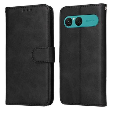 Handy Tasche für Sony Xperia 10 VII Wallet Magnet Klappetui Schutzhülle Case, Farbe: Schwarz