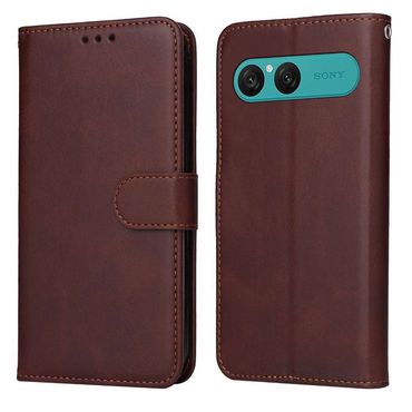 Handy Tasche für Sony Xperia 10 VII Wallet Magnet Klappetui Schutzhülle Case, Farbe: Braun