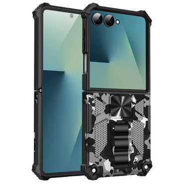 Outdoor Hülle für Samsung Galaxy Z Flip7 Camouflage Shockproof PC Schutzcover