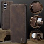 CASEME 013 Series Hülle schräg von vorne und von hinten mit 3 vorteilhaften Perspektiven an der rechten Seite untereinander in Coffee für Galaxy S25 FE