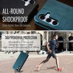 CASEME 013 Series Hülle wird der Kameraschutz und Fallschutz angezeigt, ein Jogger im Hintergrund in Blau für Galaxy S25 FE