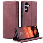 CASEME 013 Series Hülle von vorne und hinten und seitlich aufgeklappt nach vorne per Stand-Funktion in Rot für Galaxy S25 FE