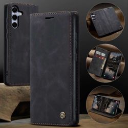 H130SA394A-CASEME-Handy-Tasche-fuer-Samsung-Galaxy-S25-FE-Wallet-013-Series-Huelle-Klapp-Etui_6.jpg CASEME 013 Series Hülle schräg von vorne und von hinten mit 3 vorteilhaften Perspektiven an der rechten Seite untereinander in Schwarz für Galaxy S25 FE