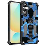 Hybrid Outdoor Hülle von hinten und dahinter versetzt von vorne in Camouflage Blau für Galaxy S25 FE