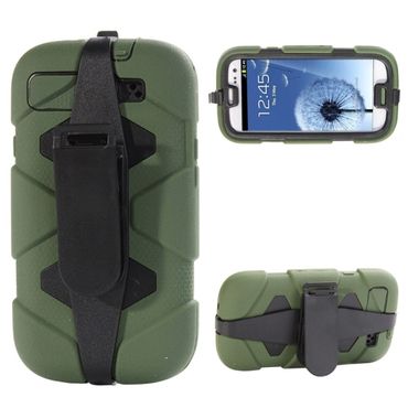 Samsung Galaxy S3 I9300 Outdoor Case Military Duty Silikon Heavy Belt Gürtelclip