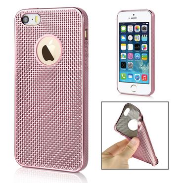 TPU Case für Apple iPhone SE 5 5S Soft Metal Chain Look Kette, Farbe: Rose Gold