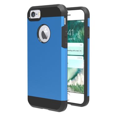 TPU PC Case für Apple iPhone 8 7 SE 2020 Kombination Armor, Farbe: Blau/Schwarz