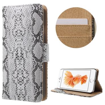 Wallet Case für Apple iPhone 8 7 SE 2020 Snake Schlange Muster Etui, Farbe: Weiß