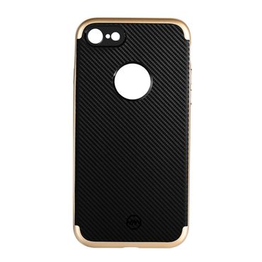 Joyroom TPU PC Case für Apple iPhone 8 7 SE 2020 Blade Series Carbon Optik Bumper, Farbe: Gold/Schwarz
