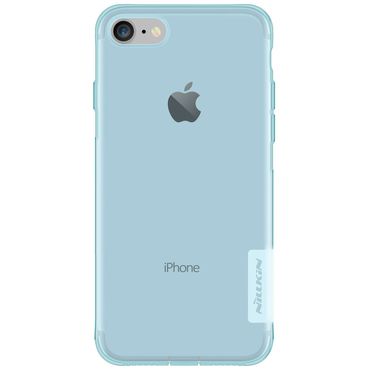 NILLKIN TPU Case für Apple iPhone 8 7 SE 2020 Transparent Klar Anti-Staub-Plug, Farbe: Blau