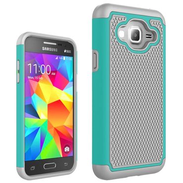 Samsung Galaxy J3 (2016) Outdoor Case Silikon Hybrid Football Grain Schutz Hülle