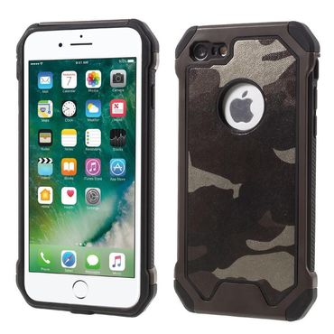Outdoor Case für Apple iPhone 8 7 SE 2020 TPU Hybrid Camouflage, Farbe: Braun