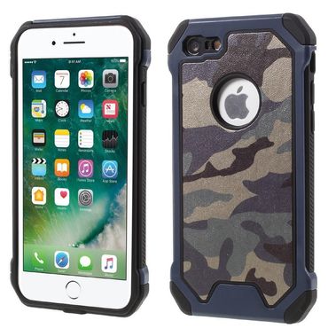 Outdoor Case für Apple iPhone 8 7 SE 2020 TPU Hybrid Camouflage, Farbe: Blau