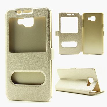 Wallet Case für Samsung Galaxy A5 A510 (2016) Dual Window View Silk Book Etui