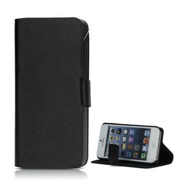 Doormoon Wallet Case für Apple iPhone SE 5 5S Premium Echt Leder, Farbe: Schwarz