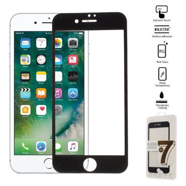 Apple iPhone 8 7 4.7" Schutzglas Full Coverage 3D Schutzfolie Silikon Rand Film