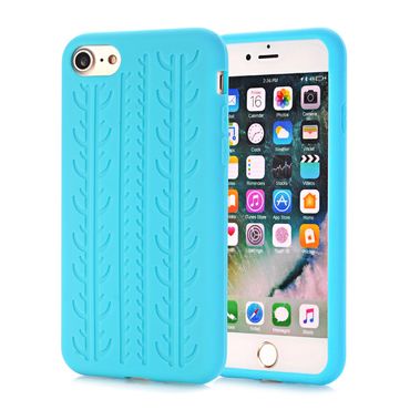 Silikon Case für Apple iPhone 8 7 SE 2020 Soft Reifenprofil, Farbe: Hellblau