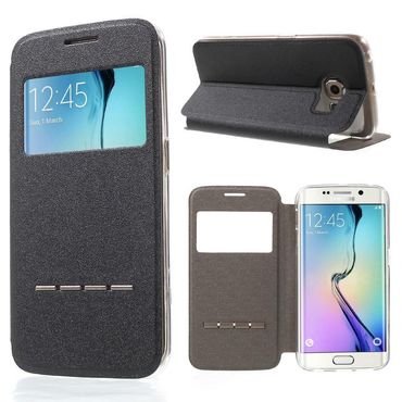 Wallet Case für Samsung Galaxy S6 Edge G925 Window View Metal Slide Touch