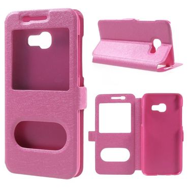 Wallet Case für Samsung Galaxy A3 A320 (2017) Dual Window View Silk Book Etui