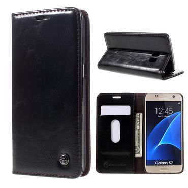 Wallet Case für Samsung Galaxy S7 CaseMe Oil Wax Skin Klapp Etui