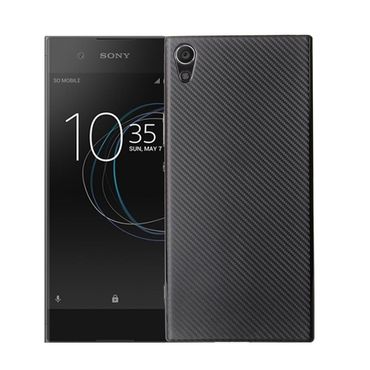 Sony Xperia XA1 TPU Soft Case Carbon Fiber Optik Flexibel, Farbe: Schwarz