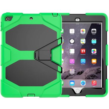 Apple iPad 9.7" (2017) Outdoor Case Silikon Heavy Duty Army Kickstand Hülle