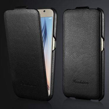 Flip Case für Samsung Galaxy S6 G920 Litchi Pattern Echt Leder
