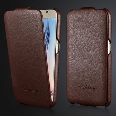 Flip Case für Samsung Galaxy S6 G920 Litchi Pattern Echt Leder