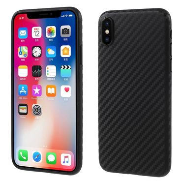 Thin Case für Apple iPhone XS X Carbon Fiber Optik Muster