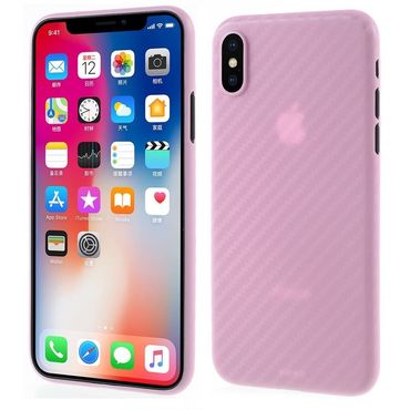 Thin Case für Apple iPhone XS X Carbon Fiber Optik Muster