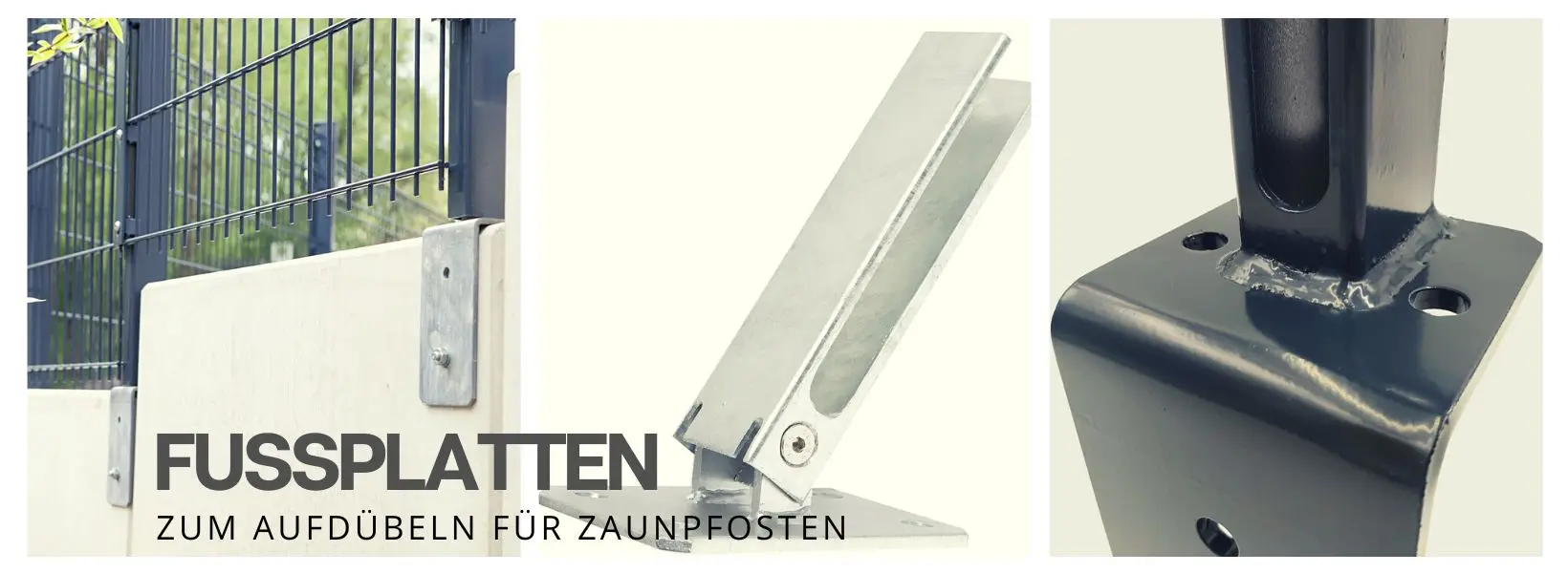 Fußplatten & Pfostenadapter für Zaunpfosten