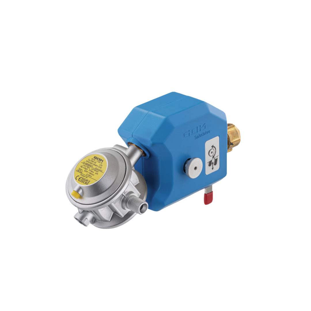 Gasregler Fahrbetrieb Flaschenmontage eine Gasflasche