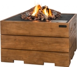 HAPPY COCOONING Feuertisch Piazza Teak Gartenkamin mit Gas