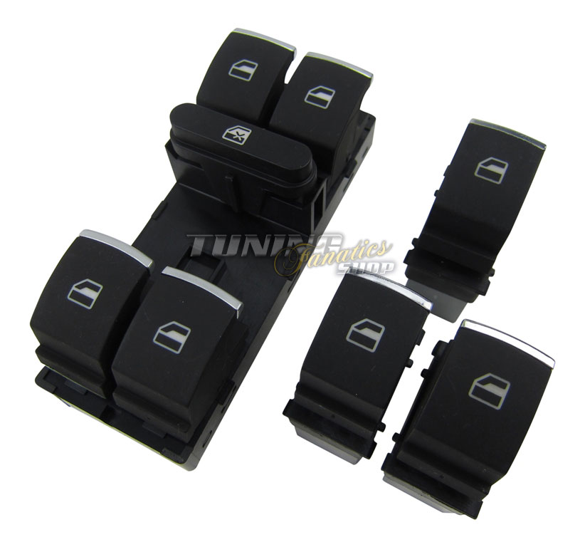 Chrom FH Fensterheber Fenster Schalter Taster 4-Türer SET für Ihren VW