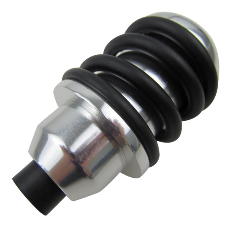 PREMIUM Schaltknauf Schalthebel Knauf Feder Look Alu Schwarz für viele Fahrzeuge