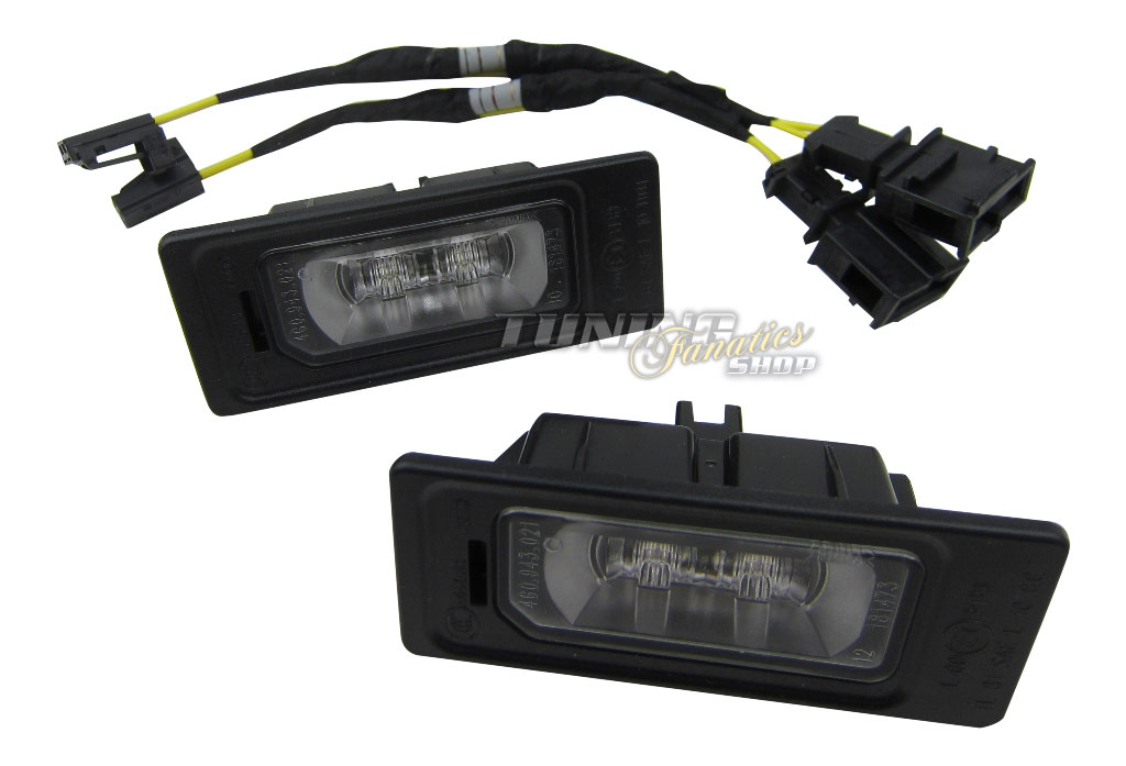 2x Original Audi LED Kennzeichenbeleuchtung + CanBus Anschluss Adapter Kabel #8K