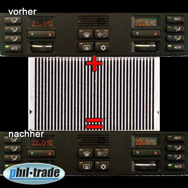 Pixel Reparatur Klimatronic Temperatur Display Kontaktfolie Flexband für BMW #08