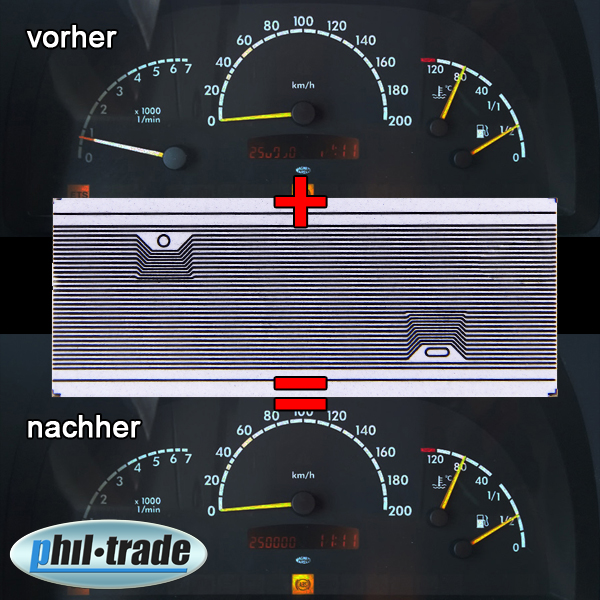 Pixel Reparatur Tacho Display Kontaktfolie Flexband passend für Mercedes #15