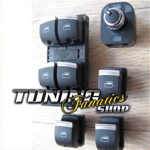 Original Audi Alu Chrom Fensterheber Schalter Taster Audi A6 S6 4F C6 und Q7 4L