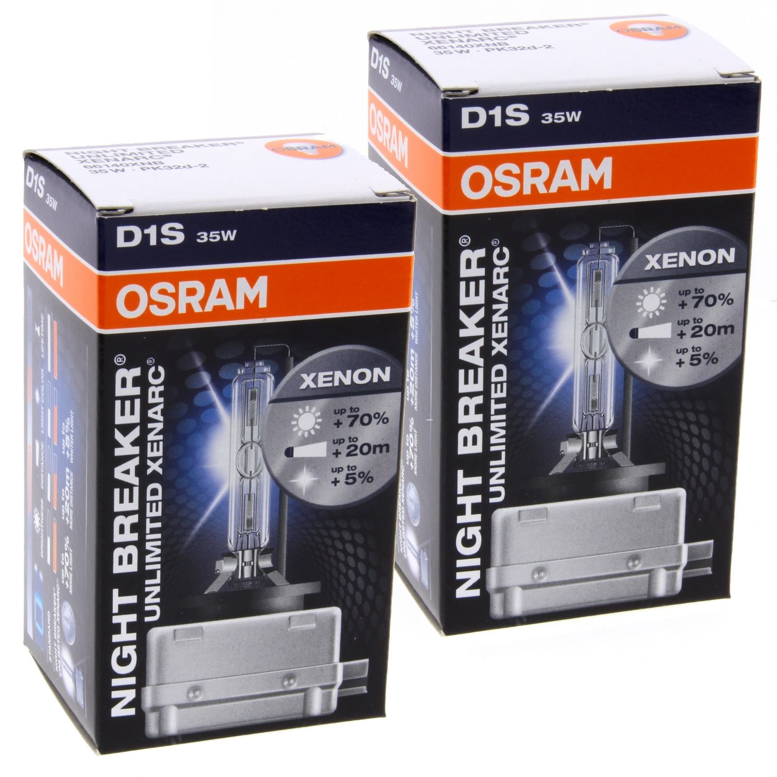 2x Original Osram Xenon Brenner Birne D1S Night Breaker Unlimited #02 66140XNB